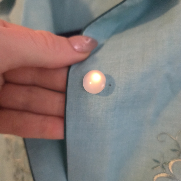 Vintage Cowgirl Teal Floral Blouse - Picture 4 of 7